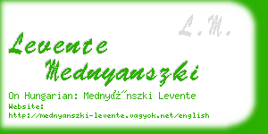 levente mednyanszki business card